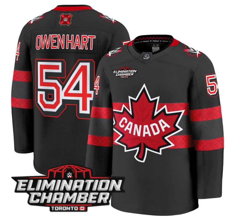 Men Owen Hart Jersey #54 Elimination Chamber Toronto 2025 Premium Stitched