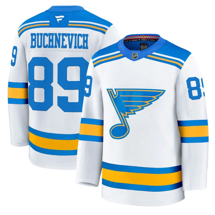 Men Pavel Buchnevich Jersey #89 St. Louis Blues 2025-26 Premium Stitched Blue