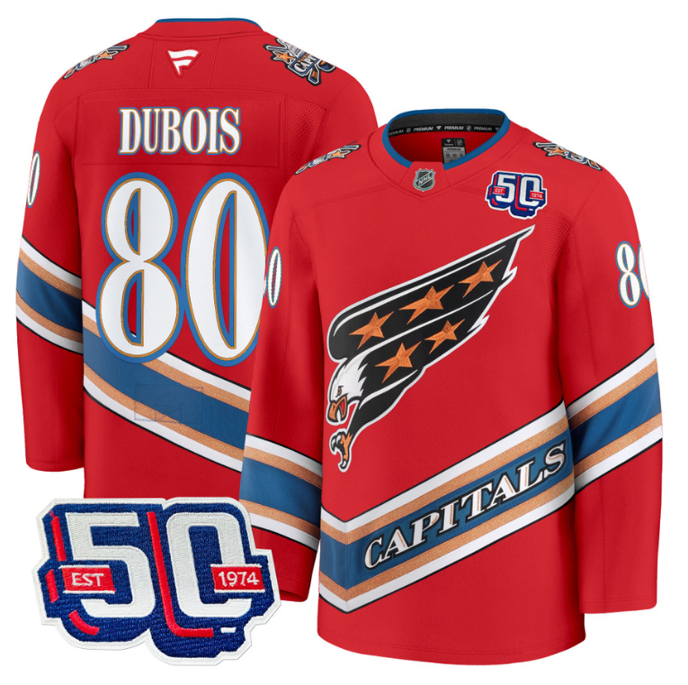 Men Pierre Dubois Jersey #80 Washington Capitals 50th Anniversary Stitched