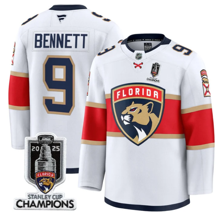 Sam Bennett Jersey #9 Florida Panthers 2025 Stanley Cup Champions Blue