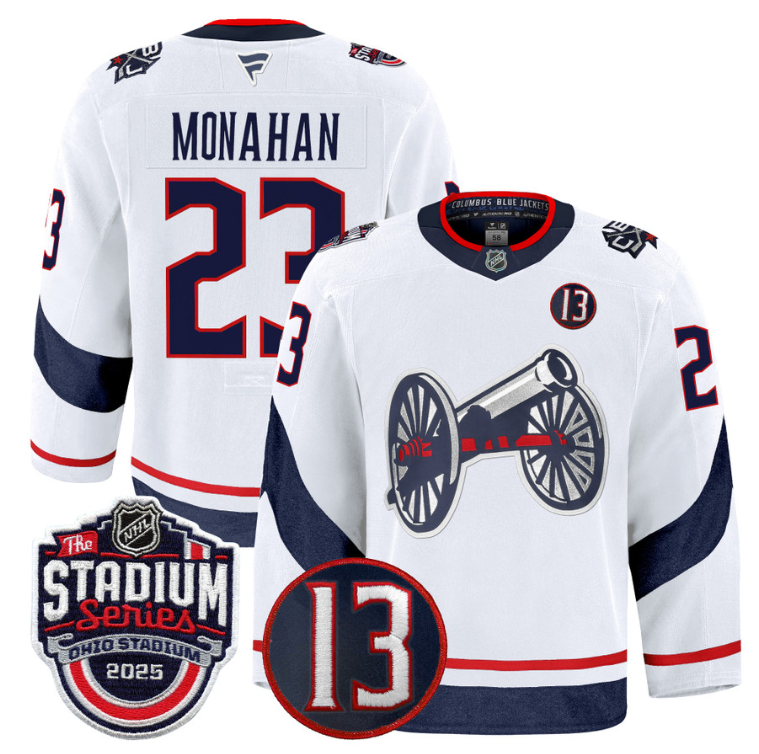 Men Sean Monahan Jersey #23 Columbus Blue Jackets 2025 Stadium Series