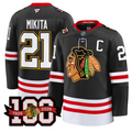 Stan Mikita Jersey #21 Chicago Blackhawks 100th Anniversary Stitched Black