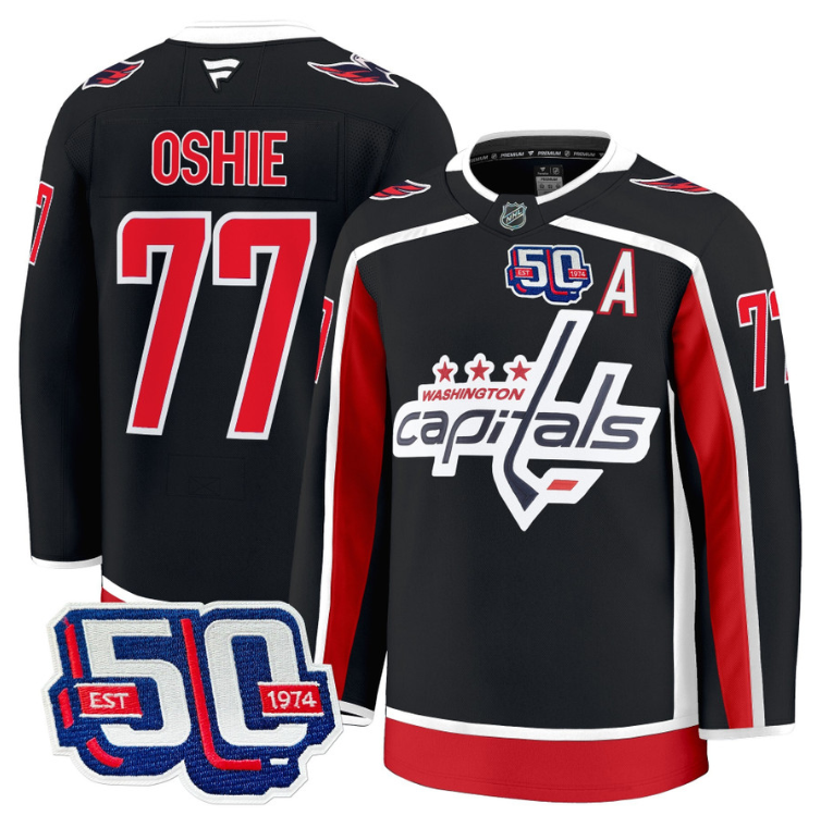 Men TJ Oshie Jersey #77 Washington Capitals 50th Anniversary