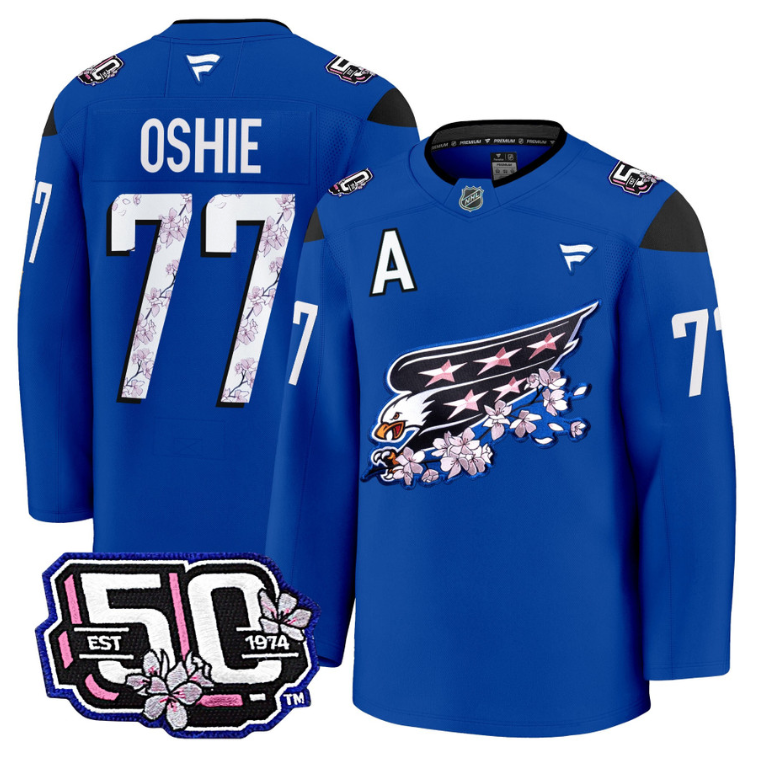 Men TJ Oshie Jersey #77 Washington Capitals 50th Anniversary