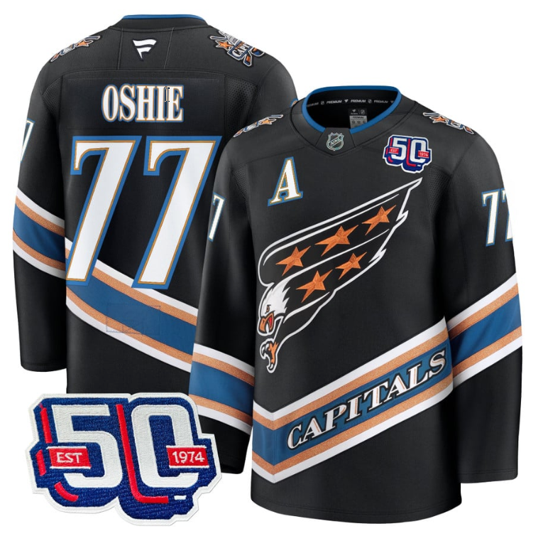 Men TJ Oshie Jersey #77 Washington Capitals 50th Anniversary