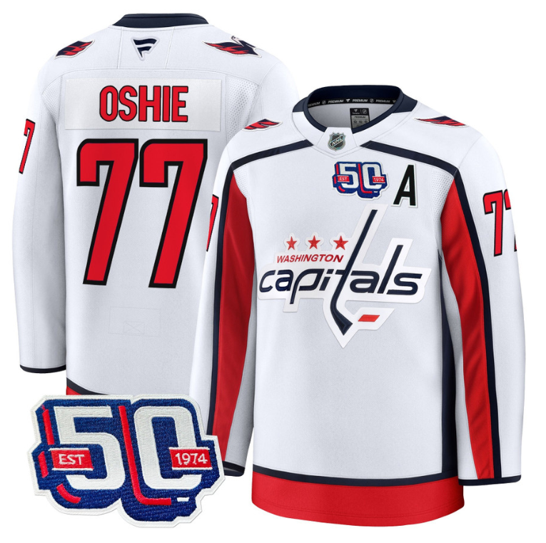 Men TJ Oshie Jersey #77 Washington Capitals 50th Anniversary