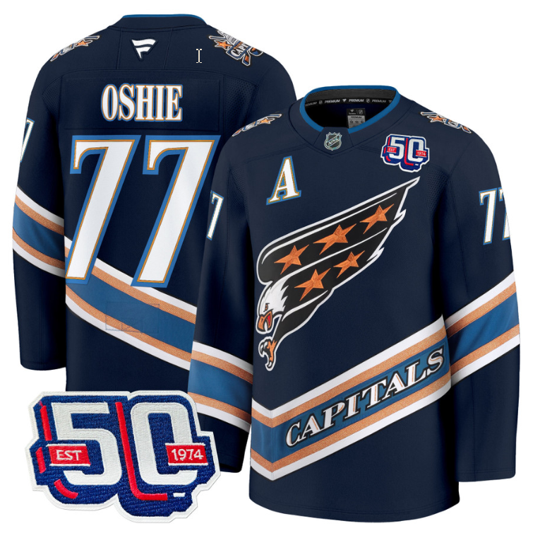 Men TJ Oshie Jersey #77 Washington Capitals 50th Anniversary