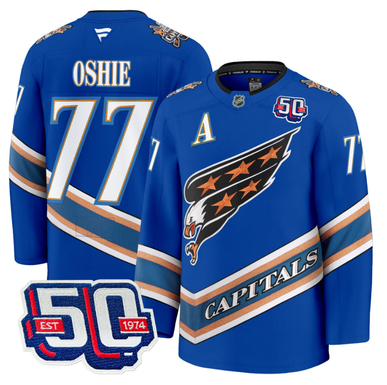 Men TJ Oshie Jersey #77 Washington Capitals 50th Anniversary