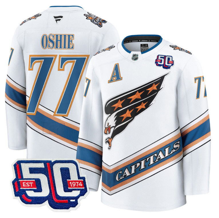 Men TJ Oshie Jersey #77 Washington Capitals 50th Anniversary