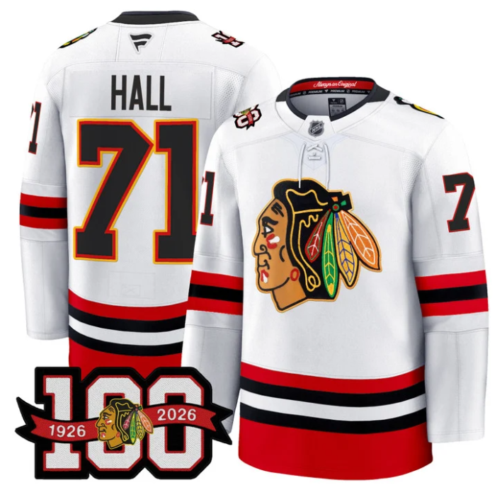Taylor Hall Jersey #71 Chicago Blackhawks 100th Anniversary Stitched Black