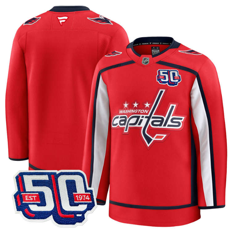 Men Team Jersey Washington Capitals 50th Anniversary Premium Stitched