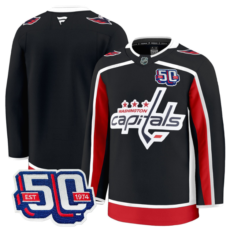 Men Team Jersey Washington Capitals 50th Anniversary Premium Stitched
