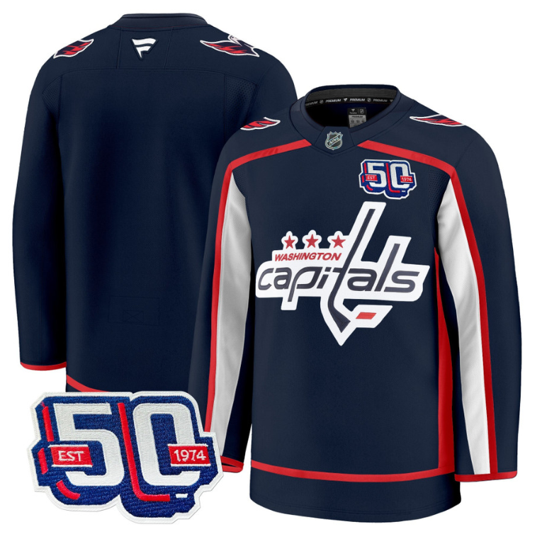 Men Team Jersey Washington Capitals 50th Anniversary Premium Stitched