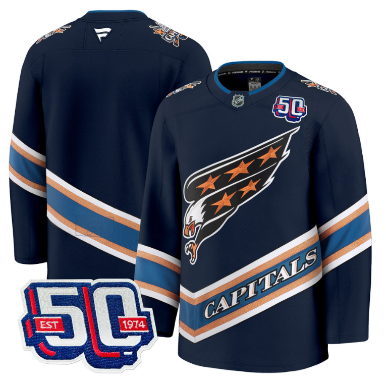 Men Team Jersey Washington Capitals 50th Anniversary Premium Stitched