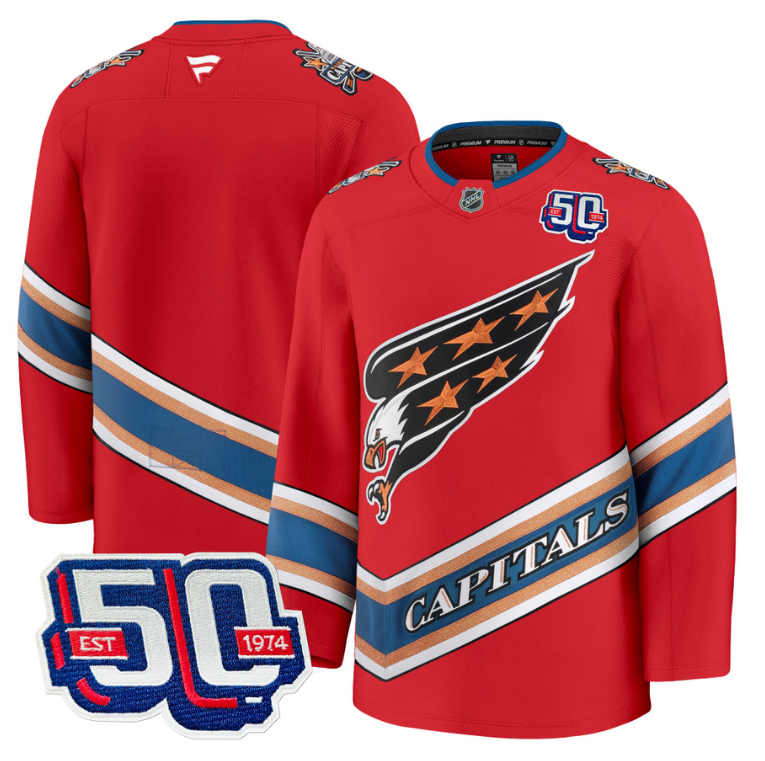 Men Team Jersey Washington Capitals 50th Anniversary Premium Stitched