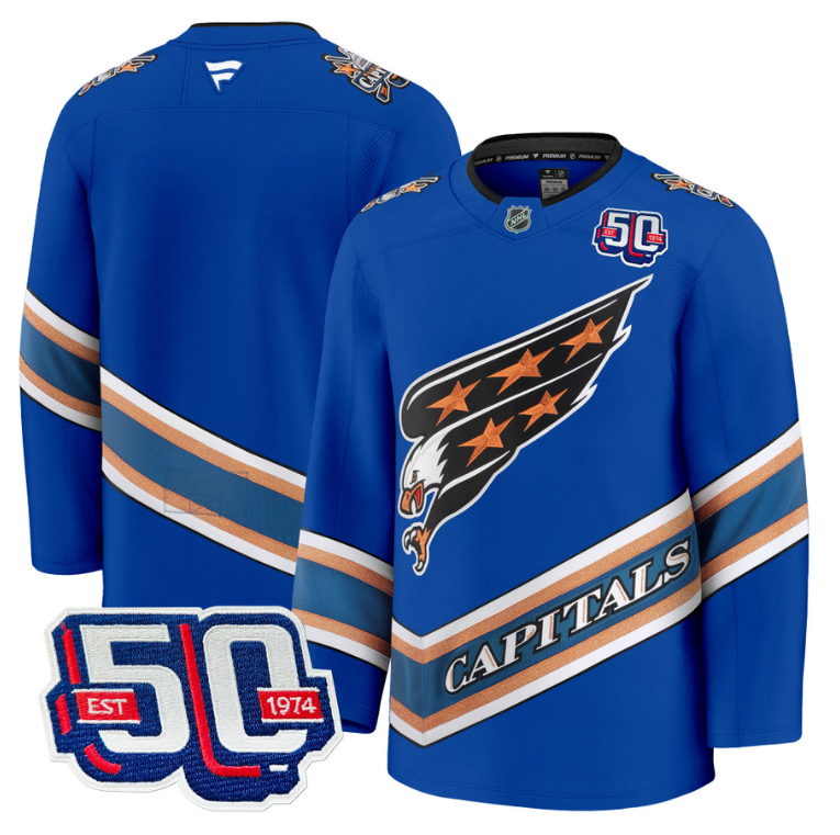 Men Team Jersey Washington Capitals 50th Anniversary Premium Stitched