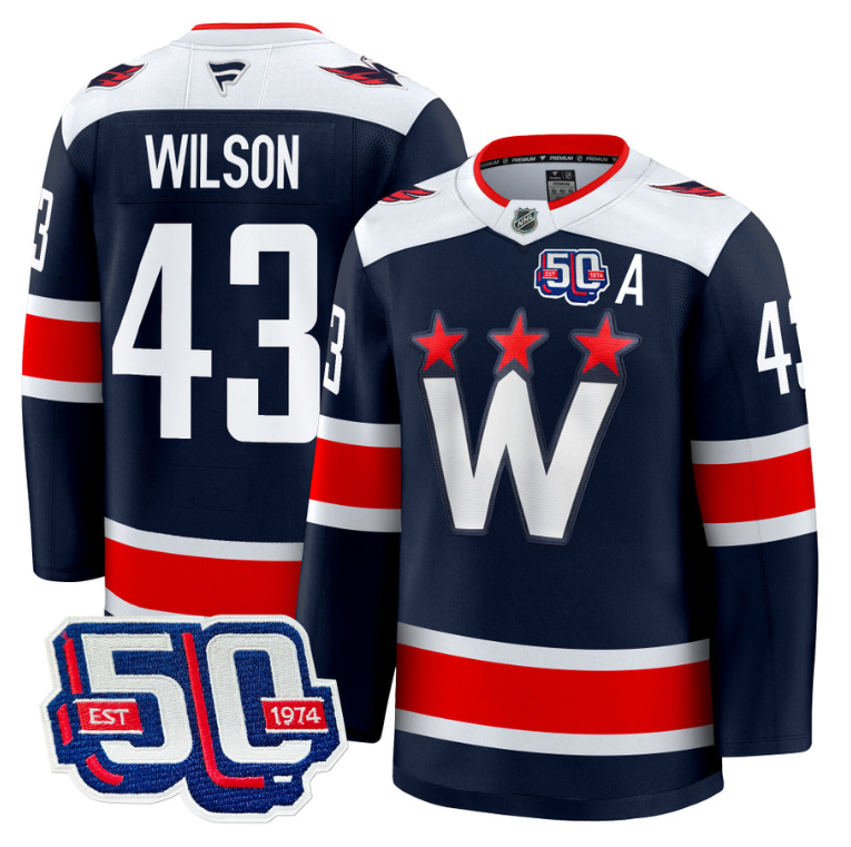 Men Tom Wilson Jersey #43 Washington Capitals 50th Anniversary