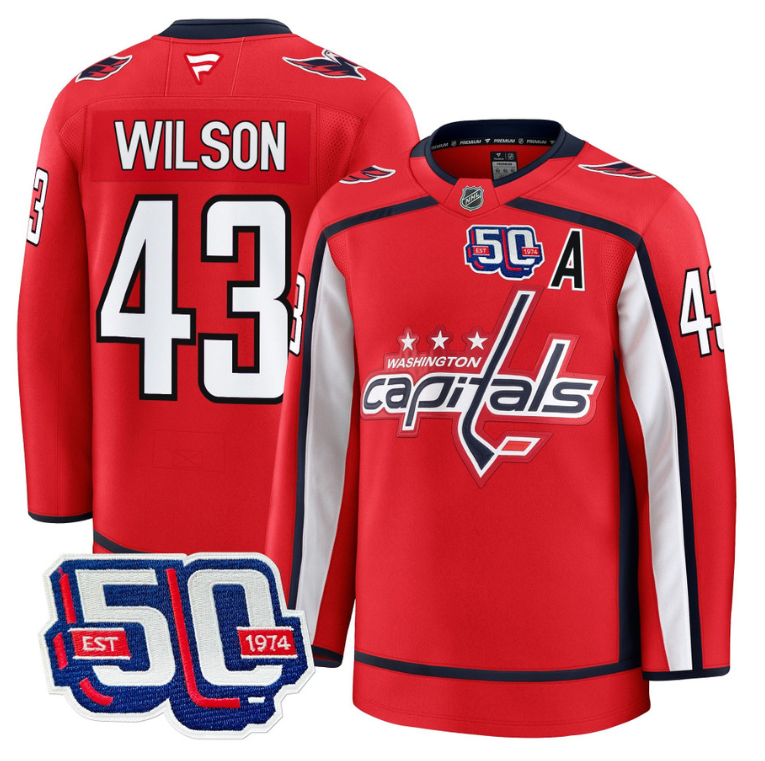 Men Tom Wilson Jersey #43 Washington Capitals 50th Anniversary