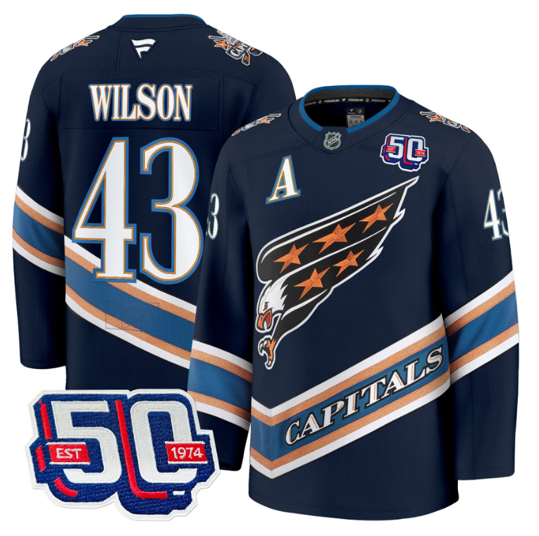 Men Tom Wilson Jersey #43 Washington Capitals 50th Anniversary
