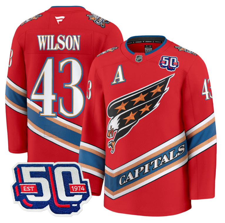 Men Tom Wilson Jersey #43 Washington Capitals 50th Anniversary