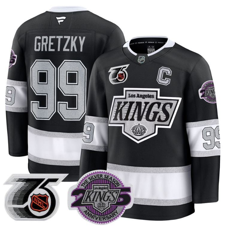 Men Wayne Gretzky Jersey #99 Los Angeles Kings 91-92 75th 25th Anniversary