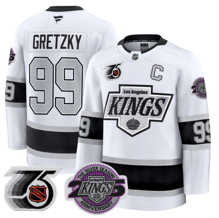 Men Wayne Gretzky Jersey #99 Los Angeles Kings 91-92 75th 25th Anniversary