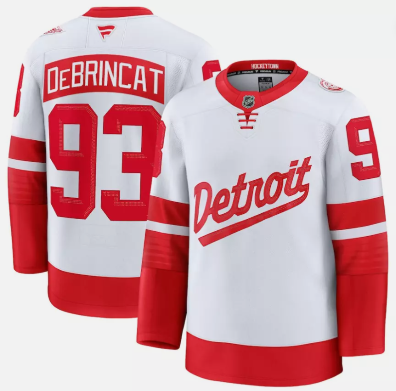 Alex DeBrincat Jersey #93 Detroit Red Wings White 2025 Stadium Stitched