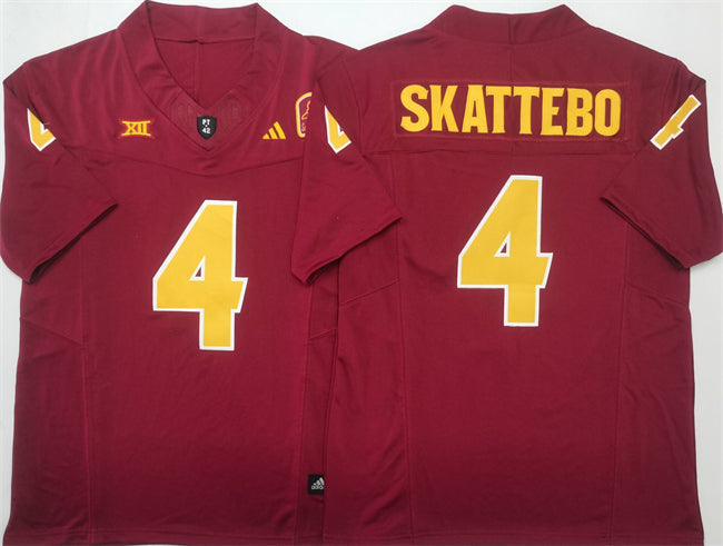 Men's Arizona State Sun Devils #4 Cam Skattebo Red 2025 F.U.S.E. Stitched Jersey