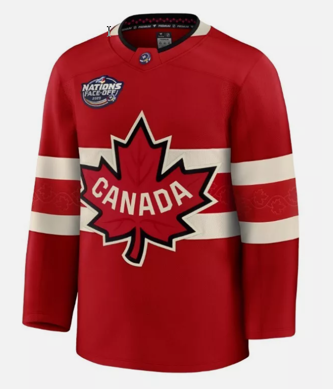 Men's Blank Player Jersey Red 2025 4 Nations Face-Off Stitched