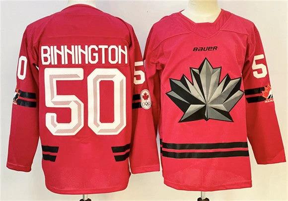 Men's Canada Hockey #50 Connor McDavid Red Stitched Jersey