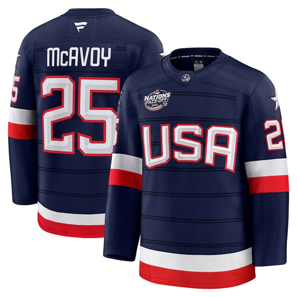 Men's Dylan Larkin Jersey #21 USA Navy 2025 4 Nations Face-Off All Stitched