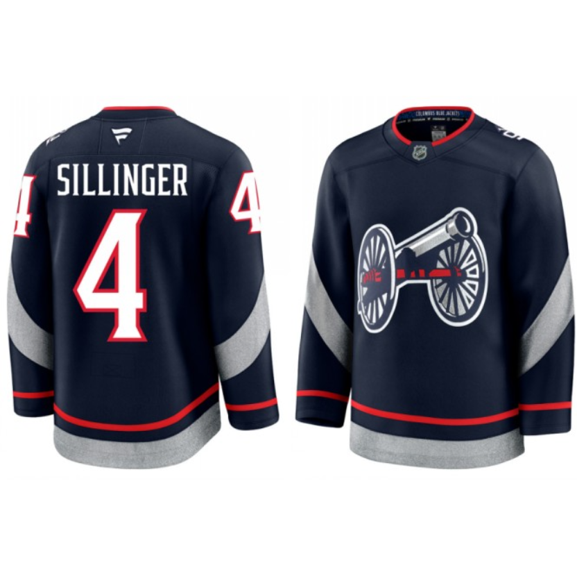 Cole Sillinger Jersey #4 Columbus Blue Jackets 2025 Stadium Series