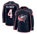 Men’s Cole Sillinger Jersey #4 Columbus Blue Jackets Navy All Stitched