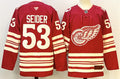 Men's Detroit Red Wings #53 Moritz Seider Jersey Red 2025-26 Centennial Premium Stitched