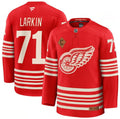 Men's Detroit Red Wings #71 Dylan Larkin Jersey Red 2025 With C Patch Centennial Premium Stitched
