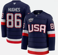 Men's Jack Hughes Jersey #86 USA Navy 2025 4 Nations Face-Off Stitched