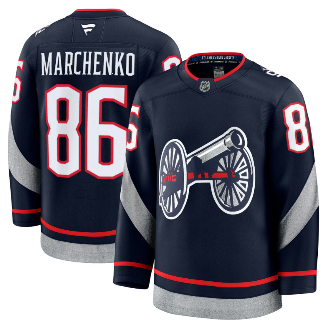 Kirill Marchenko Jersey #86 Columbus Blue Jackets 2025 Stadium Series