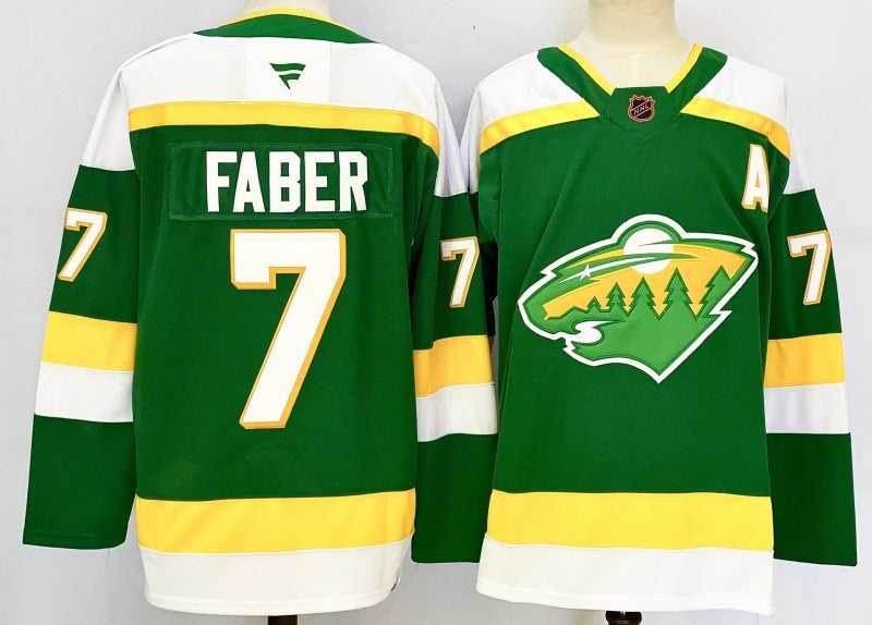 Minnesota Wild #7 Brock Faber Jersey 2025 Premium Stitched
