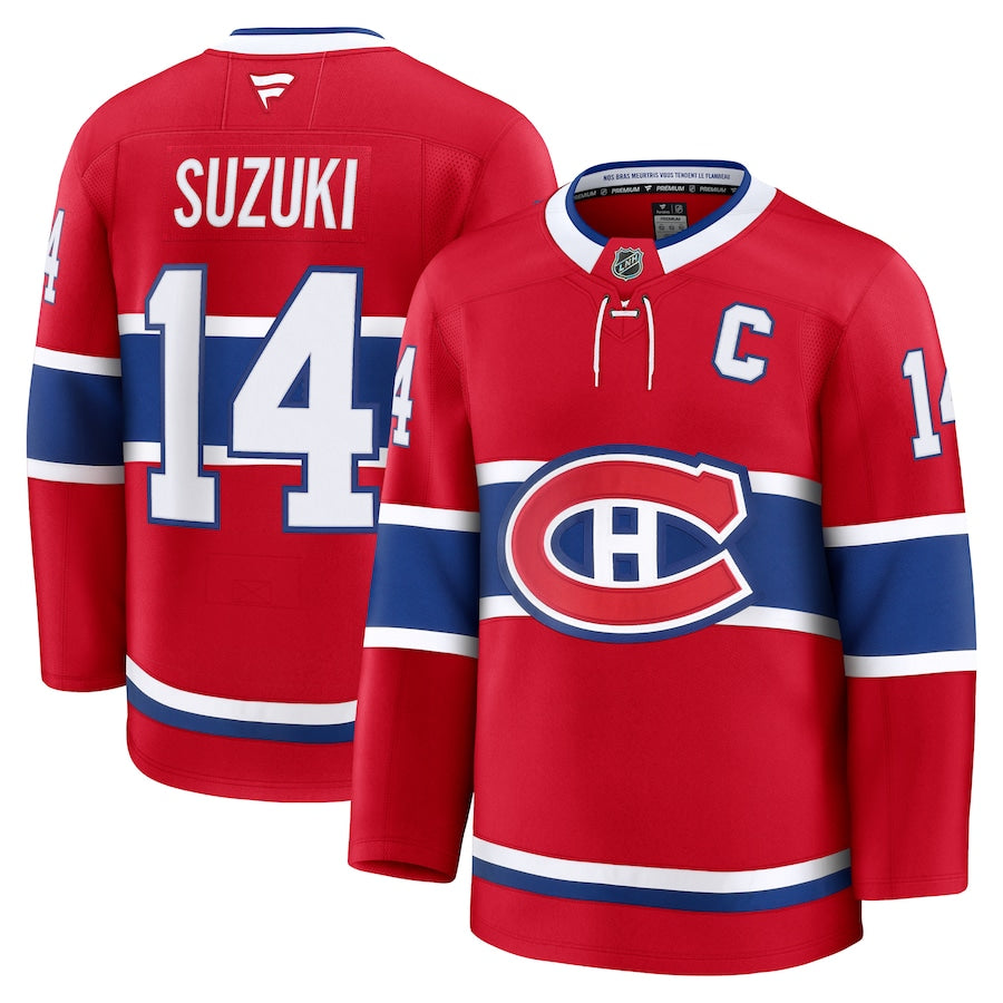 Montreal Canadiens #14 Nick Suzuki Home Premium Jersey 2025 Premium Stitched