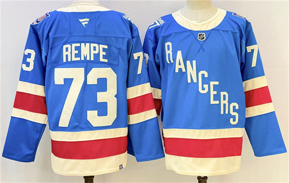 Men's New York Rangers #73 Matt Rempe Jersey Blue 2025 Stitched