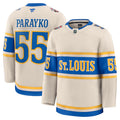 St. Louis Blues #55 Colton Parayko 2025 NHL Winter Classic Premium Cream Jersey