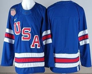 Men's USA Blank Blue 2026 Olympics Hockey Jersey