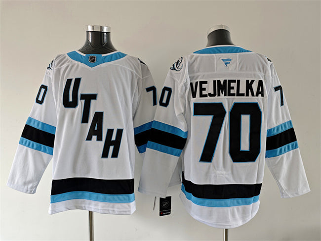 Men's Utah #70 Karel Vejmelka White 2025 Stitched Jersey