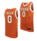 Men's #0 Timmy Allen Jersey Texas Longhorns College Basketball Jerseys Orange