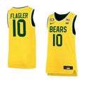Men's #10 Adam Flagler Jersey Baylor Bears College Basketball Jerseys Gold