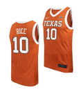 Men's #10 Sir'Jabari Rice Jersey Texas Longhorns College Basketball Jerseys Orange