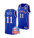 Men's #11 M.J. Rice Jersey Kansas Jayhawks College Basketball Jerseys Blue