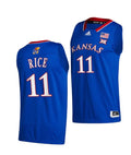 Men's #11 M.J. Rice Jersey Kansas Jayhawks College Basketball Jerseys White 2022