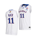 Men's #11 M.J. Rice Jersey Kansas Jayhawks College Basketball Jerseys White 2022