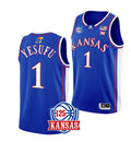 Men's #1 Joseph Yesufu Jersey Kansas Jayhawks College Basketball Jerseys Blue